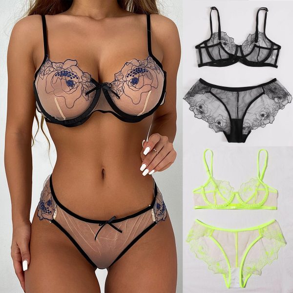 Hollow Out Heart Three Piece Sexy Lingerie Set Playful Love Sexy Lingerie